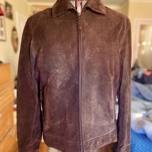 Classic Banana Republic genuine suede chocolate brown bomber jacket GUC!!!